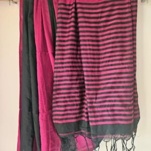 Gulabi Rekha — Bold Pink Stripe Cotton Saree