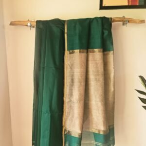 Maheshwari Silk Saree - Emerald Green