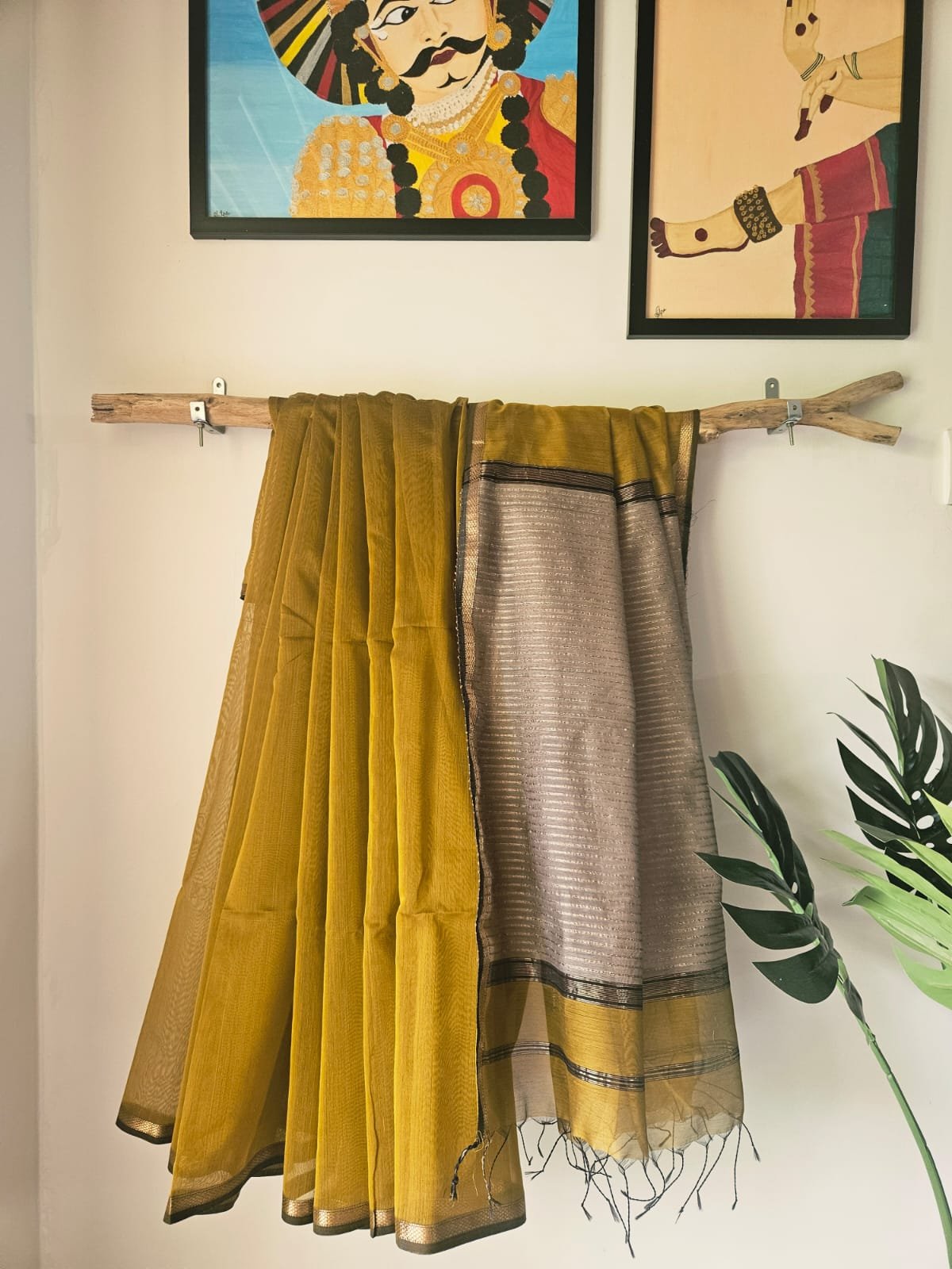 Maheshwari Silk Saree – Mustard
