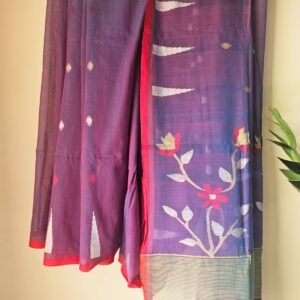 Cotton Jamdani Saree - Raat Rani