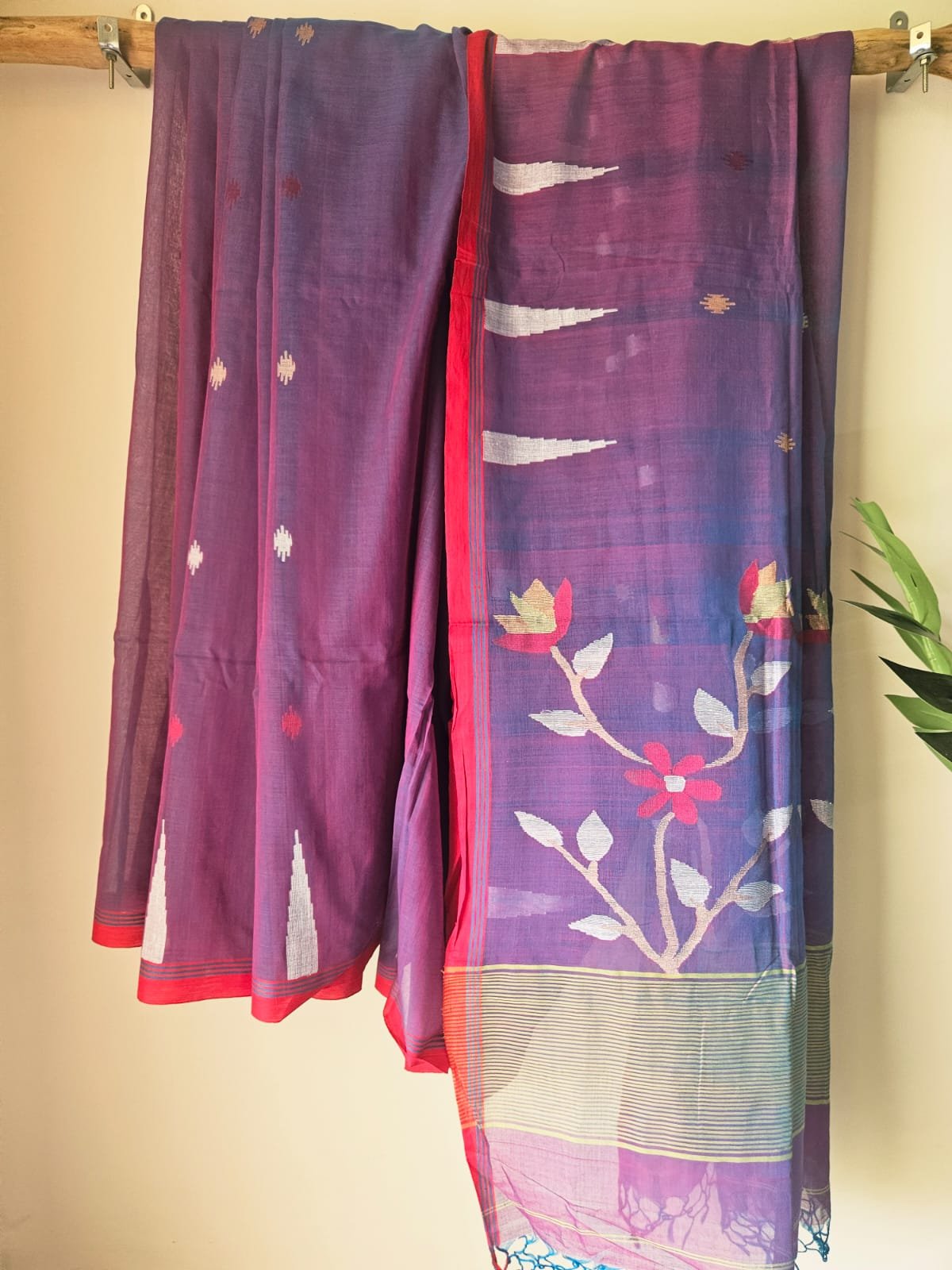 Cotton Jamdani Saree - Raat Rani
