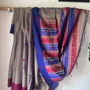 Cotton Warli Saree - Stormy Grey