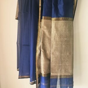 Maheshwari Plain Saree in Royal Blue