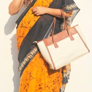 orange-black-batik-print-cotton-saree