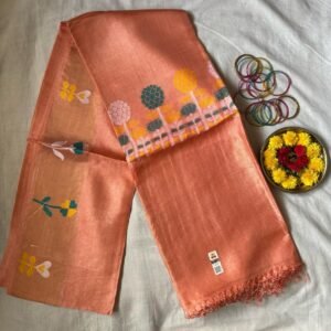 Tussar Jamdani Saree – Gulmohar