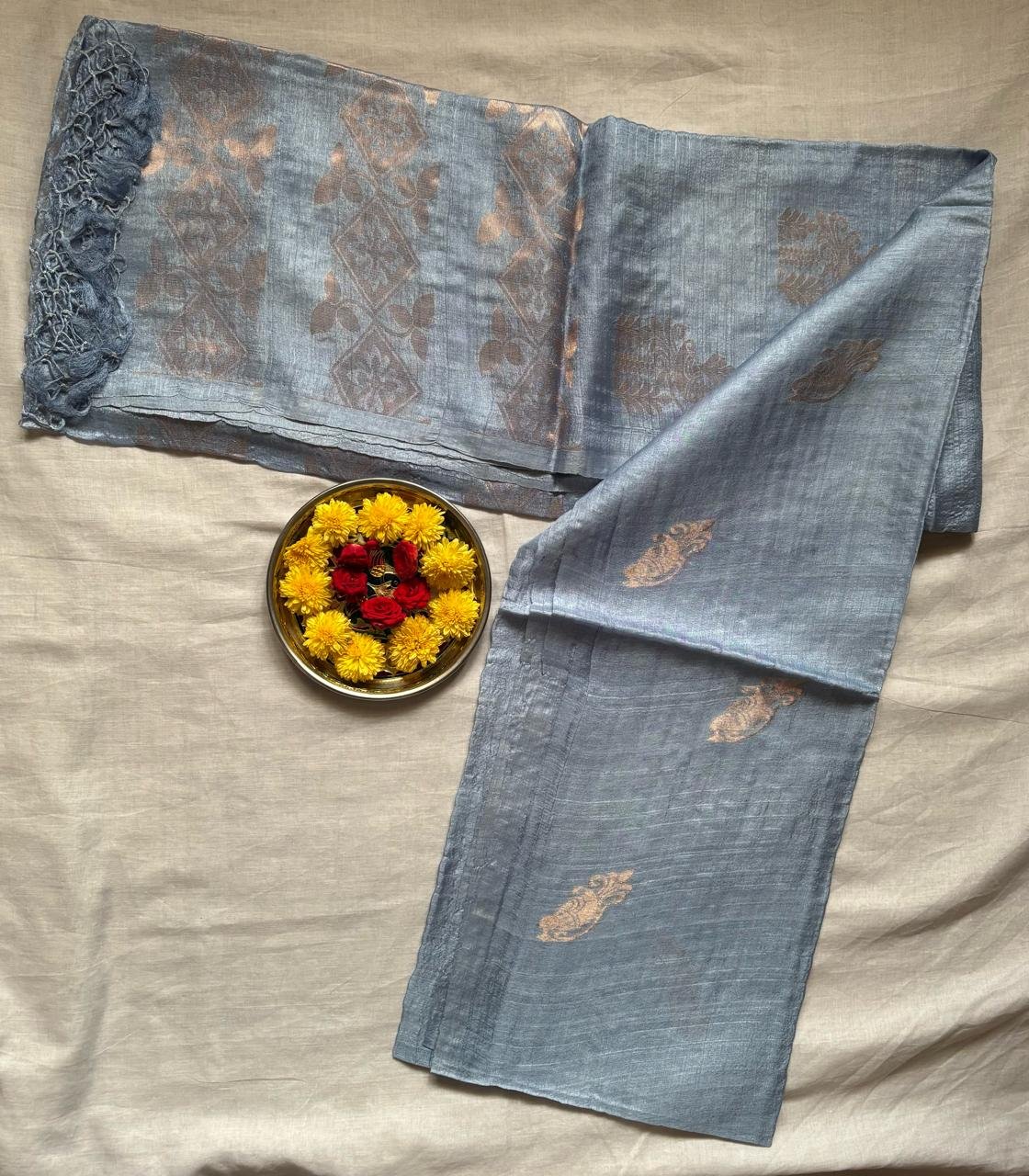 Tussar Jamdani Saree – Sharad