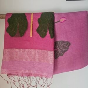 Silk Linen Jamdani Saree – Padmini