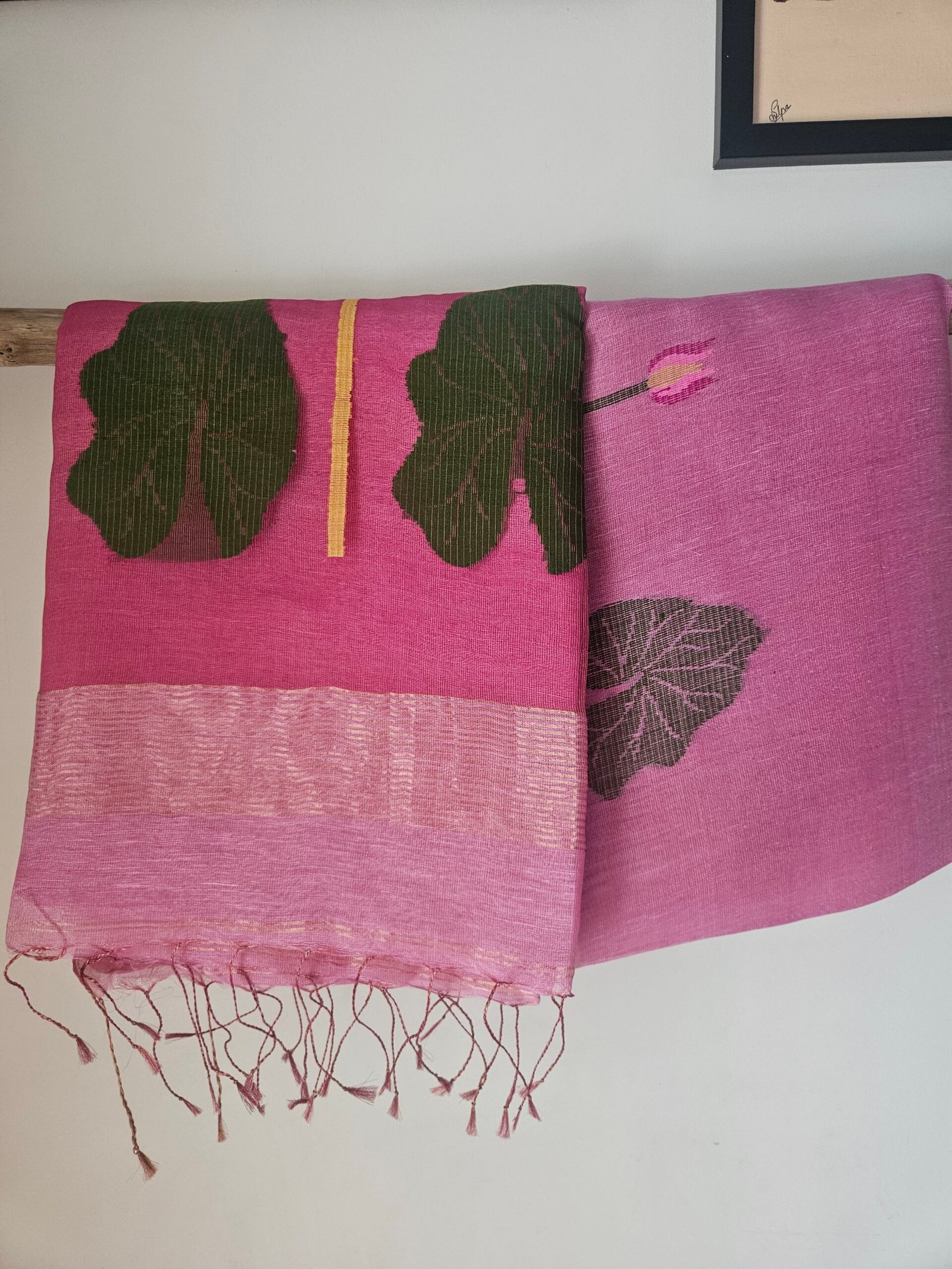 Silk Linen Jamdani Saree – Padmini
