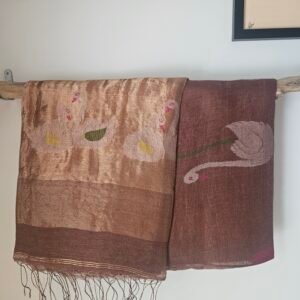 Silk Linen Jamdani Saree – Mrittika