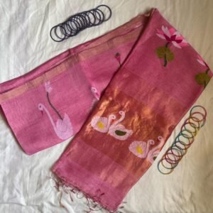 Silk Linen Jamdani Saree – Rukmini